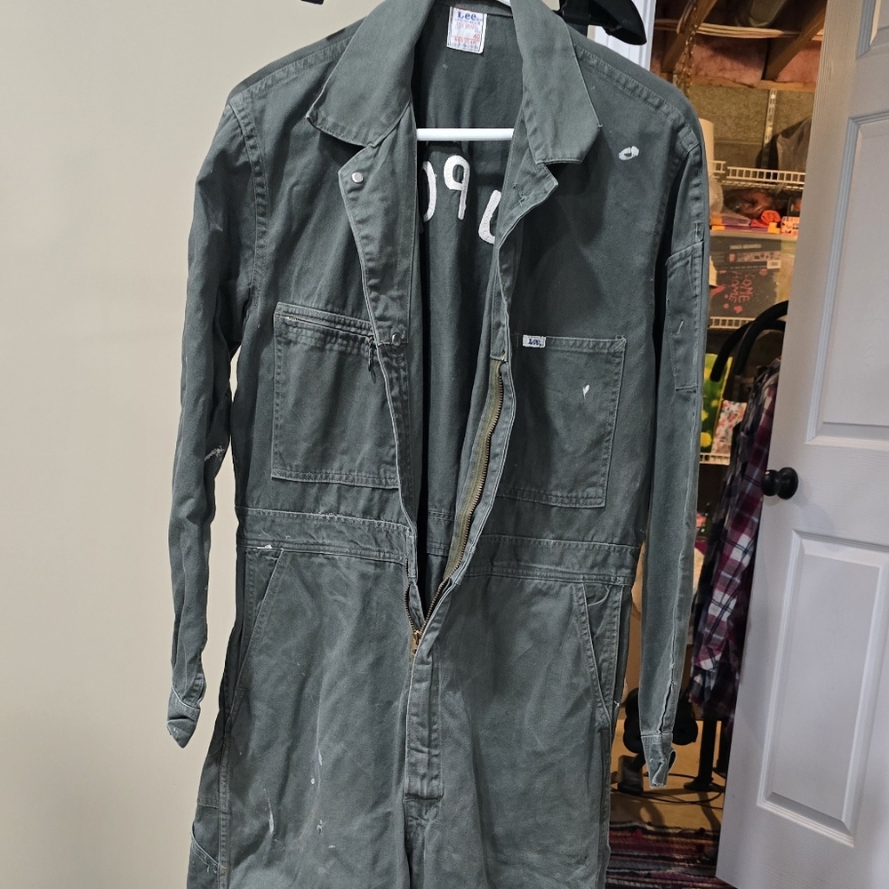 Vintage Lee Dark Green "Dupont" Union-Alls Work Coveralls
